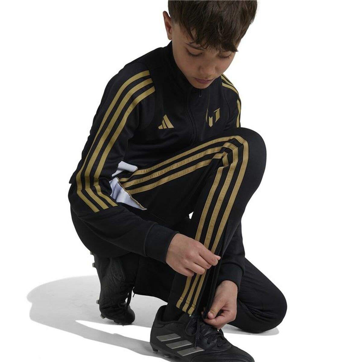 Long Sports Trousers Adidas Messi Infantil Black