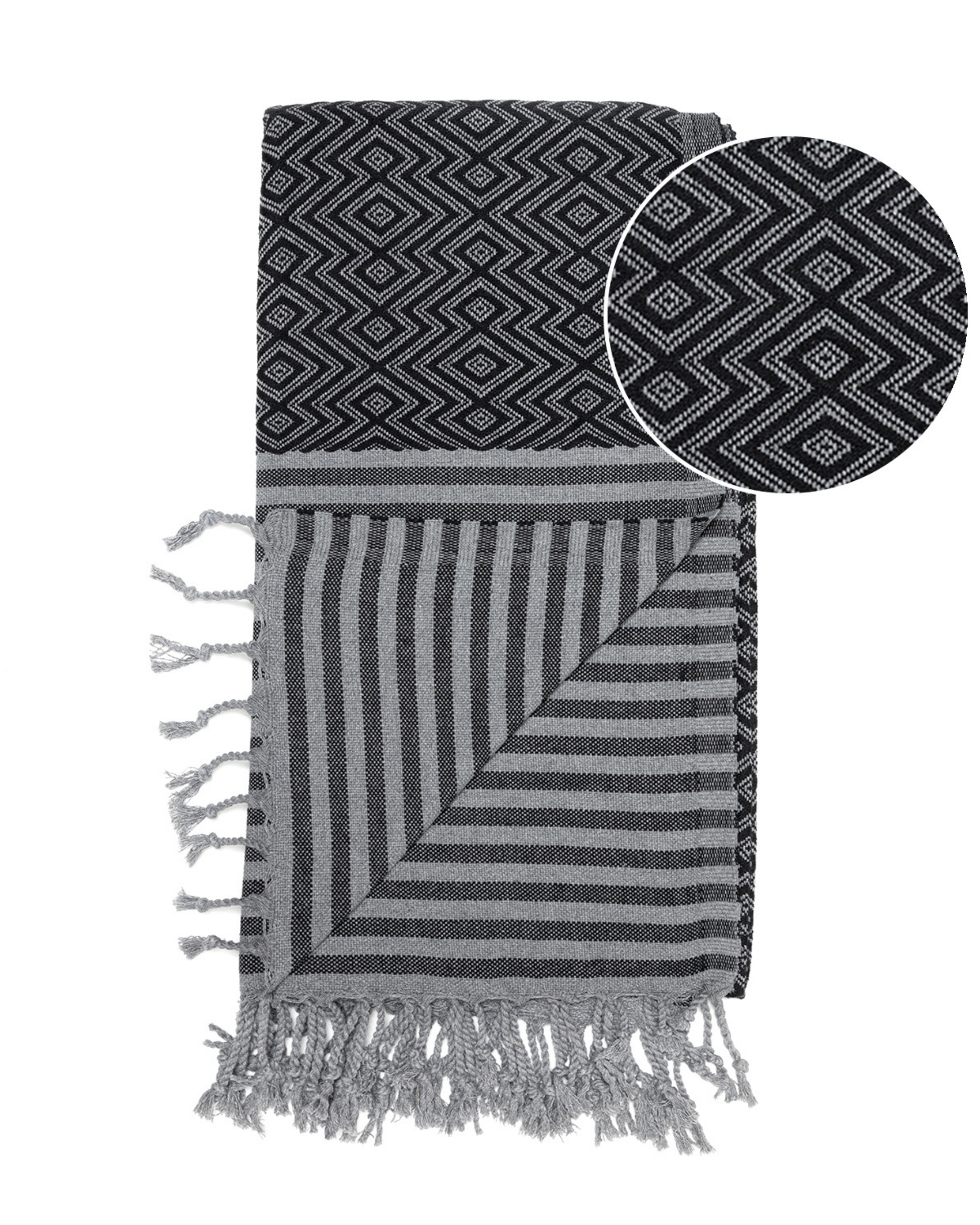 SAHARA Hammam Beach Towel, Spa Sauna Towel - Black-2