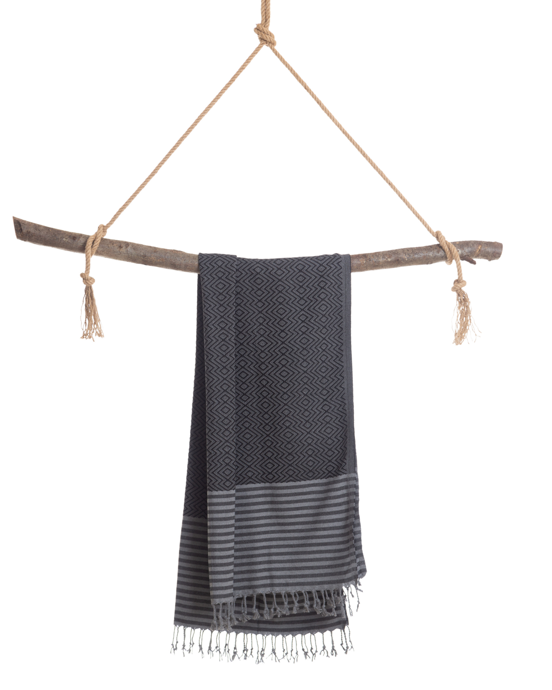 SAHARA Hammam Beach Towel, Spa Sauna Towel - Black-3