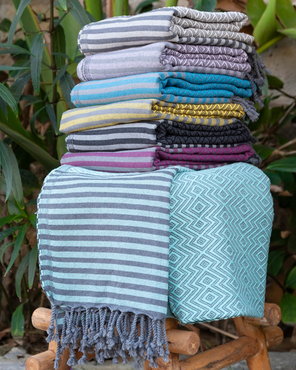 SAHARA Hammam Beach Towel, Spa Sauna Towel - Black-4