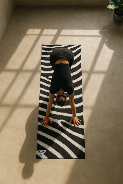 Zebra Stripe Eco-Friendly Yoga Mat – 6mm Cushioned, Non-Slip | Yune
