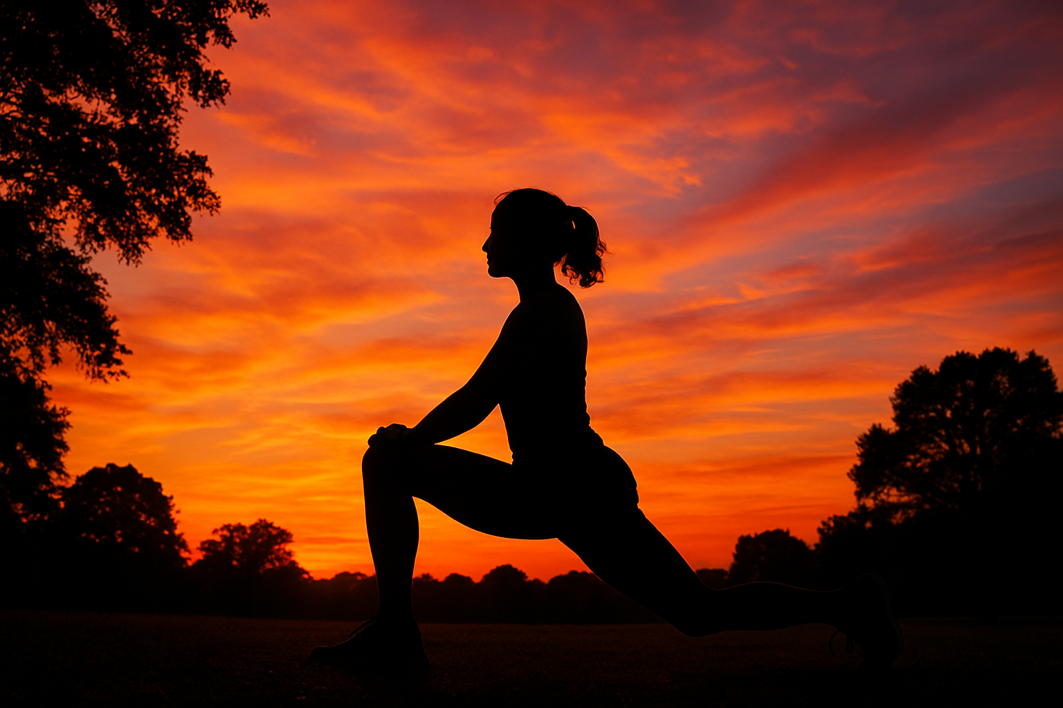 working out around sunset